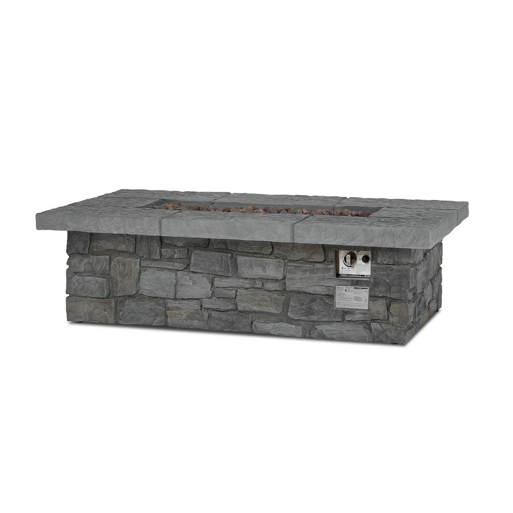 Real Flame Sedona 52 In X 15 In Rectangle Cast Concrete Propane