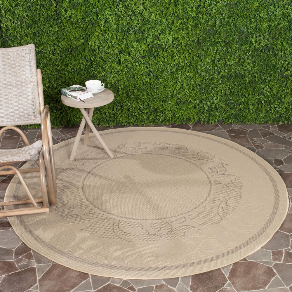 Safavieh Courtyard Natural/Brown 5 ft. x 5 ft. Indoor/Outdoor Round Area RugCY170430015R