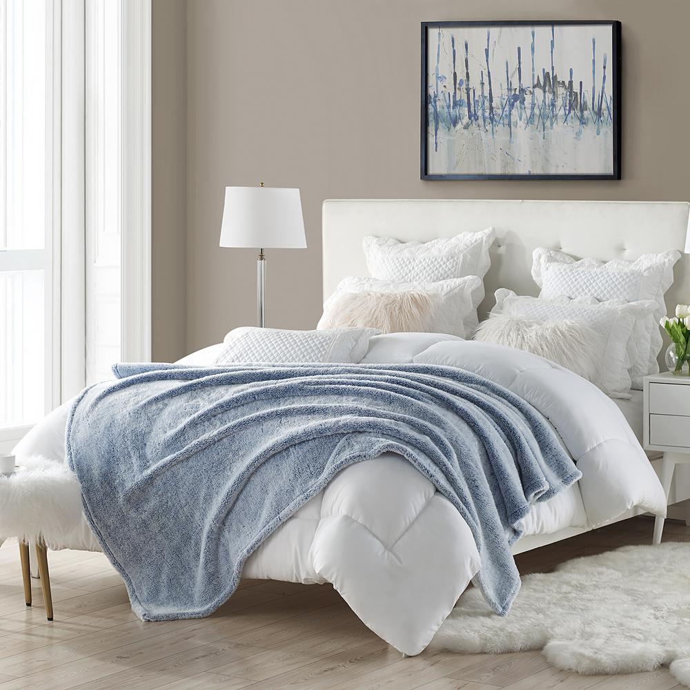 swift home 60 in. x 70 in. Blue Super Plush High Pile Faux Fur Oversized Throw Blanket was $36.99 now $22.19 (40.0% off)