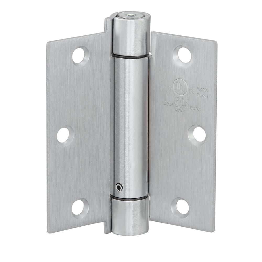 Everbilt 3 1 2 In Satin Chrome Adjustable Spring Door Hinge 16125 The Home Depot