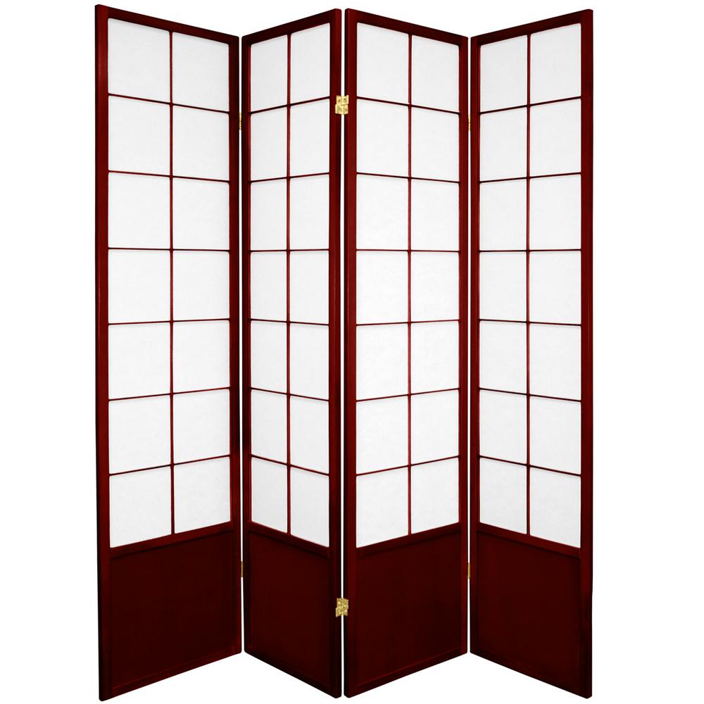 6 ft. Rosewood 4-Panel Room Divider-BEAD-RWD-4P - The Home Depot