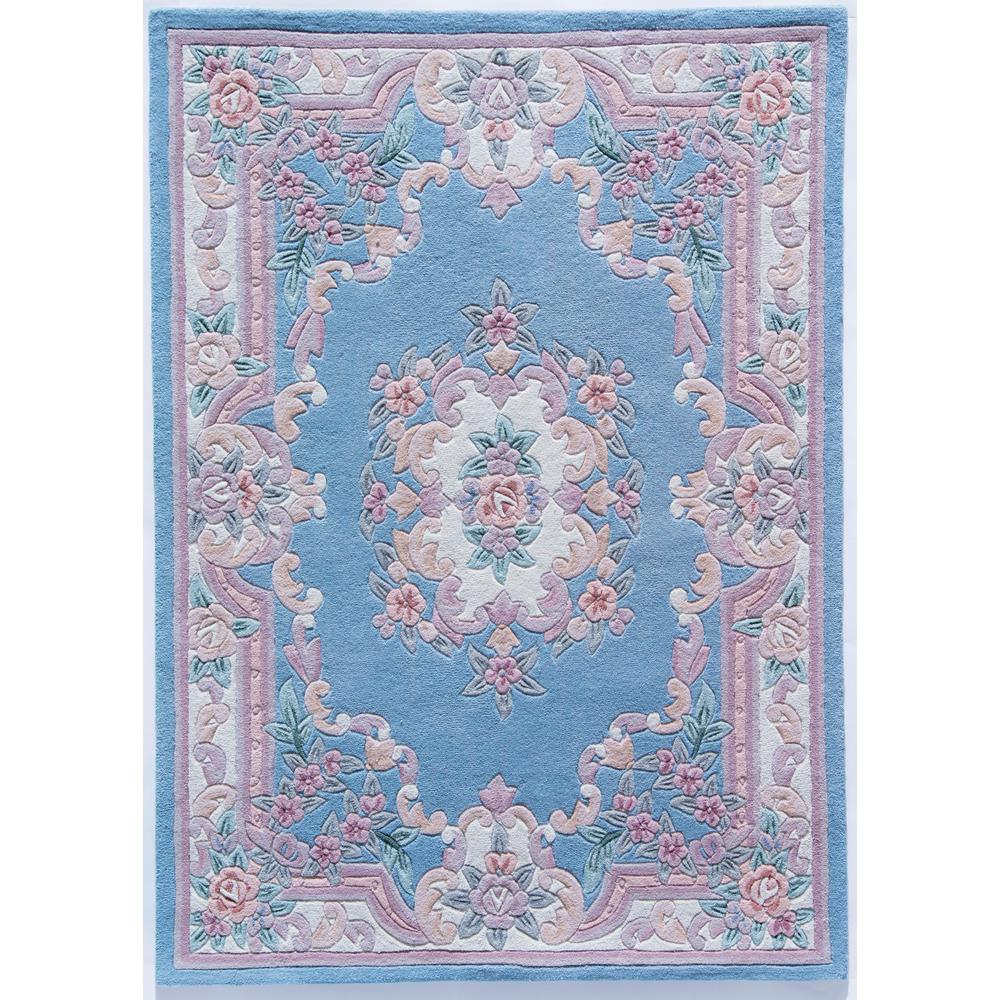 Rugs America New Aubusson Light Blue 2 ft. x 4 ft. Area RugRA21549