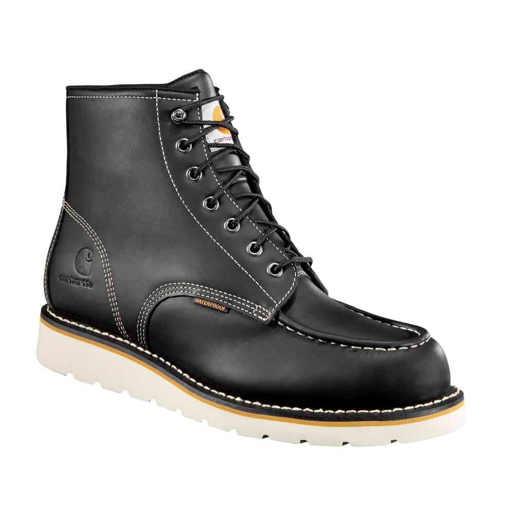black wedge work boots