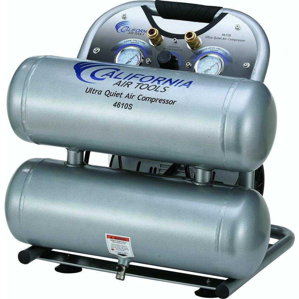 California Air Tools 4610S Ultra Quiet and Oil-Free 1.0 HP, 4.6 Gal. Steel Twin... by California Air Tools