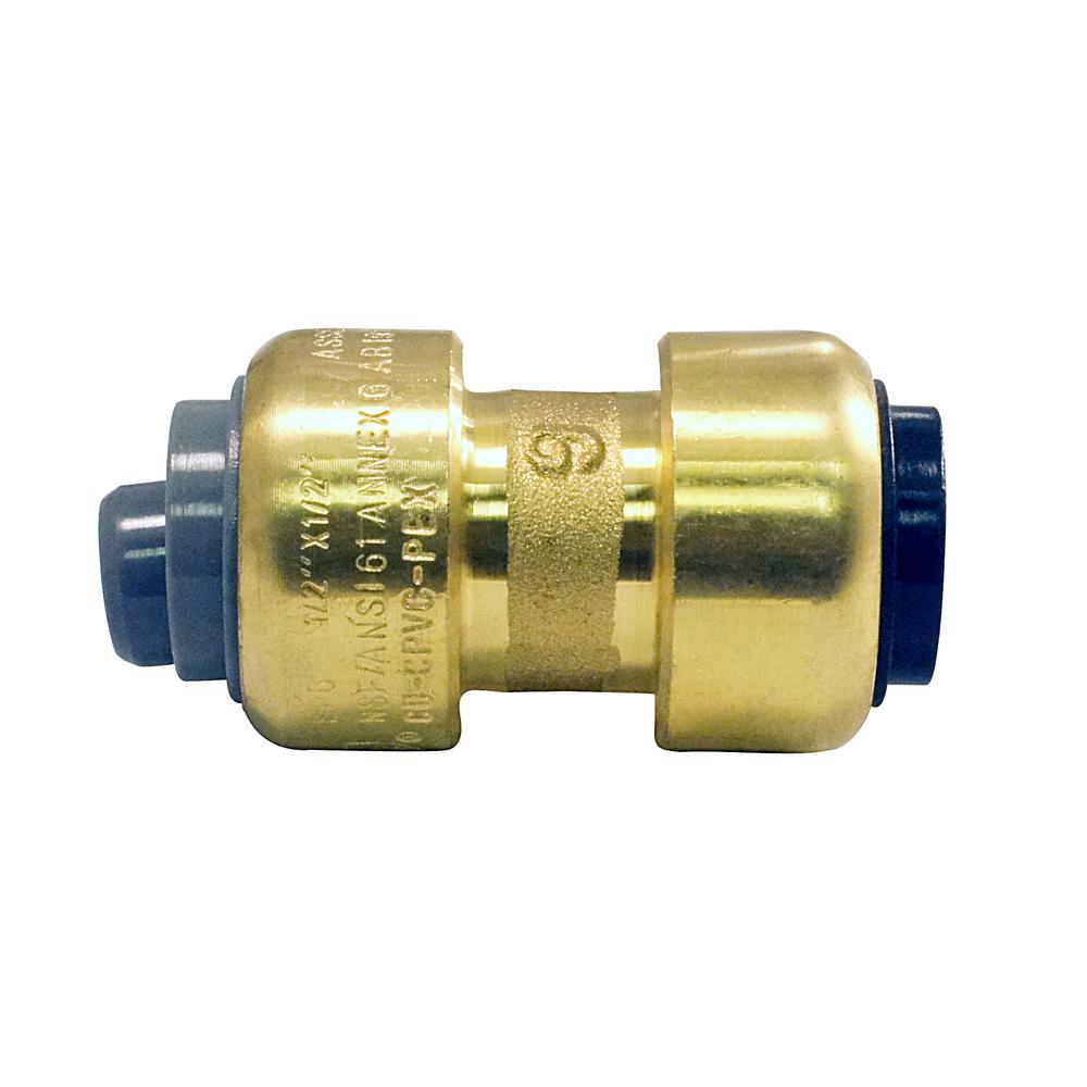 Tectite 1/2 in. Brass PushtoConnect Polybutylene Conversion Coupling