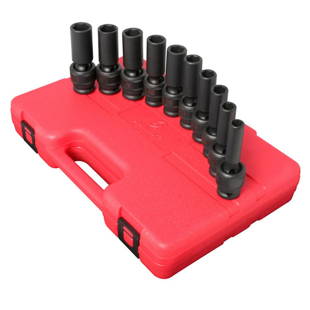 Sunex 1/2 in. Drive Univ Deep Met Socket Set Impact(10-Piece)-SUN2658 ...