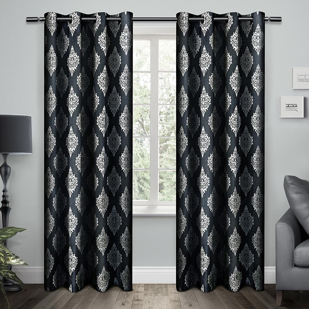 Damask Indigo Cotton Medallion Grommet Top Window Curtain Eh7927 03 Internet 303956151 Damask Indigo Cotton Medallion Grommet Top Window Curtain