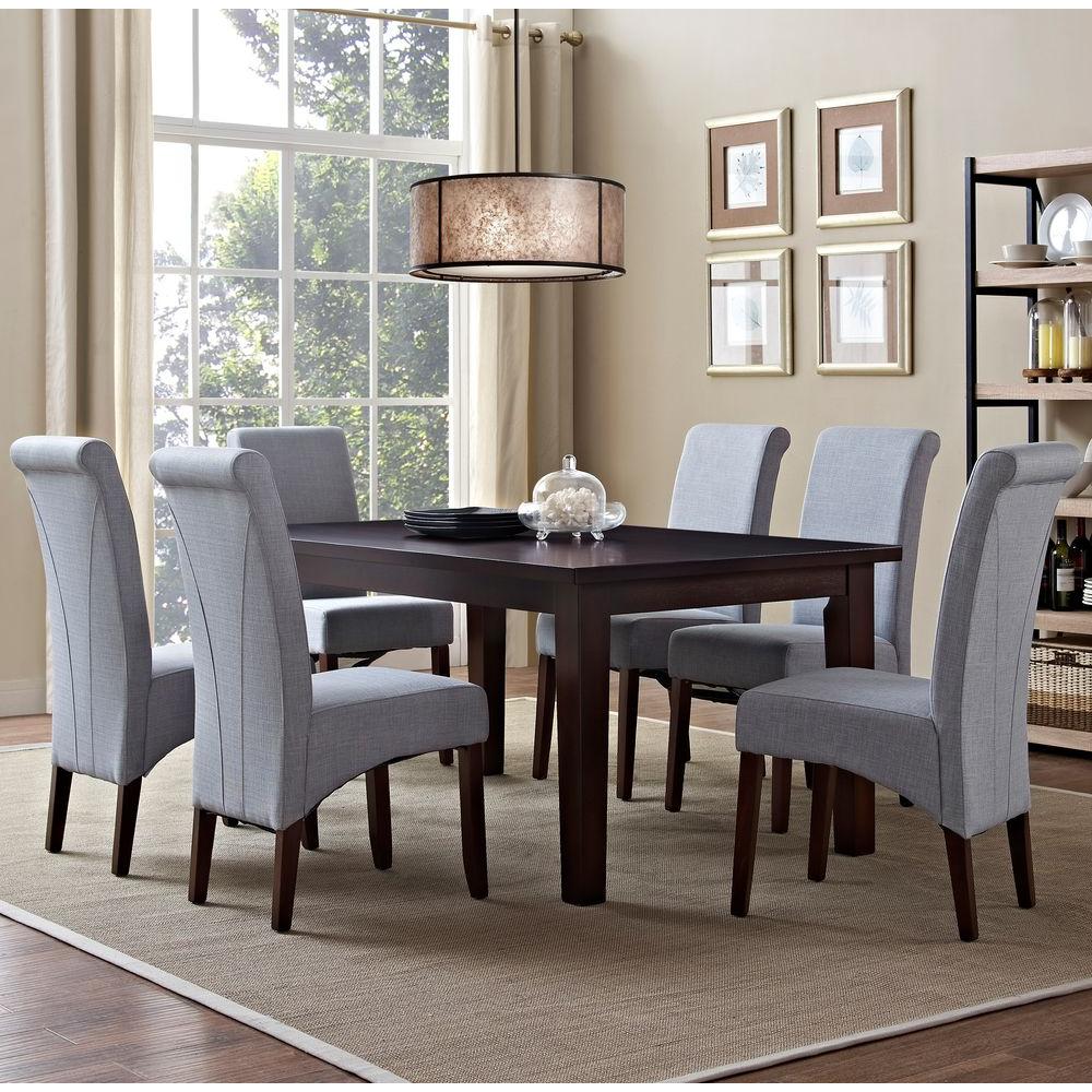 Simpli Home Avalon 7Piece Dove Grey Dining SetAXCDS7AVLDGL The