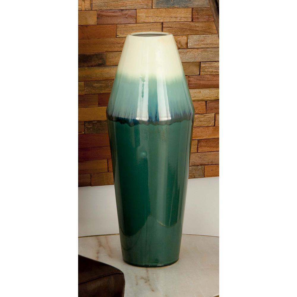 Litton Lane 23 In Urn Type Green And White Gradients Ceramic