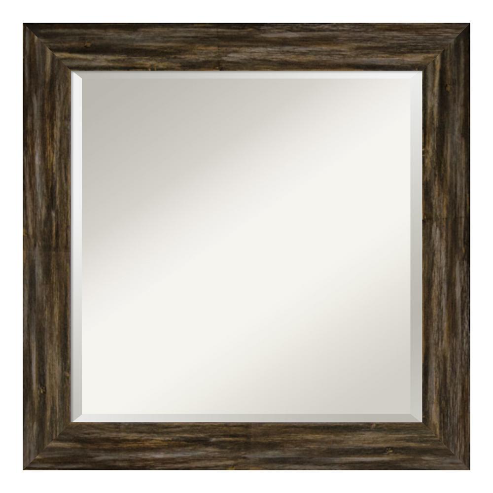 Amanti Art Fencepost Narrow Brown Decorative Wall Mirror