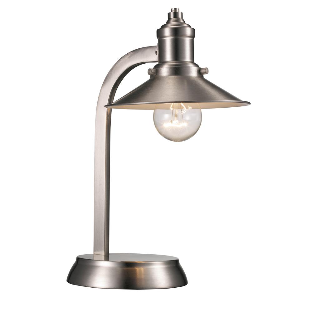 Liberty 13.25 in. Brushed Nickel Table Lamp with Metal Shade-RTL-8986