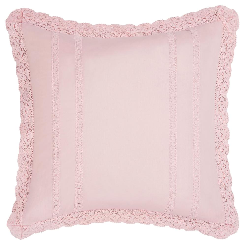 UPC 883893542440 product image for Laura Ashley Annabella Pink Solid Cotton Euro Sham (Set of 2) | upcitemdb.com