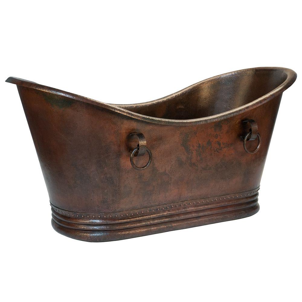 Premier Copper Products 6 ft. Hammered Copper Double Slipper Flatbottom... by Premier Copper Products