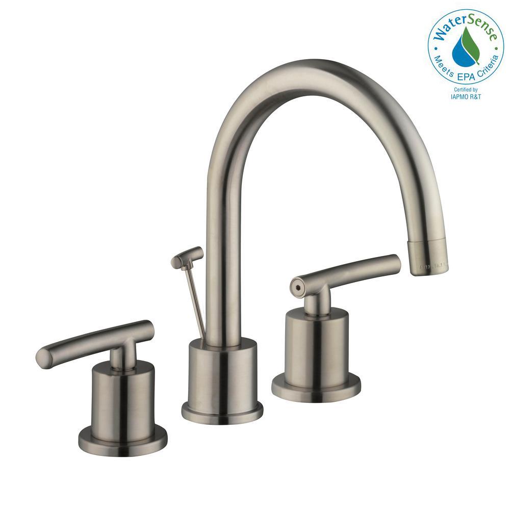 Special Values Glacier Bay Bathroom Faucets Bath The Home Depot Widespread 2 Handle High Arc Bathroom Faucet In Brushed Nickel