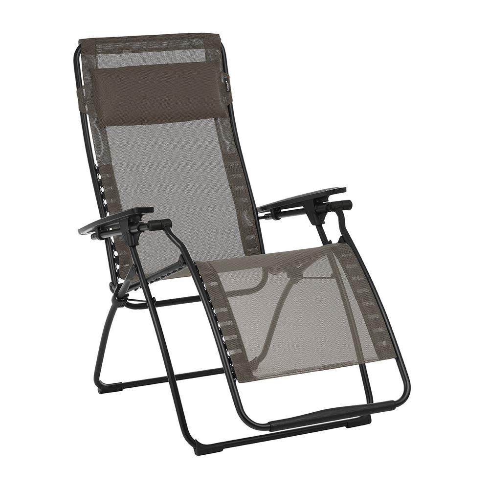 Lafuma Furniture Futura In Graphite Color With Steel Frame Reclining Zero Gravity Lawn Chair