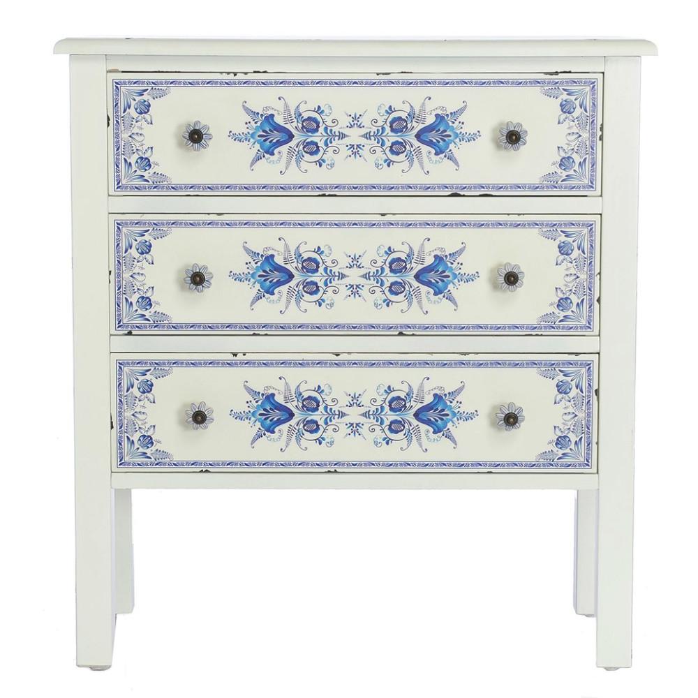 River Of Goods French Countryside Blue And White Cabinet With 3 French Countryside Blue And White Cabinet With 3 Drawers