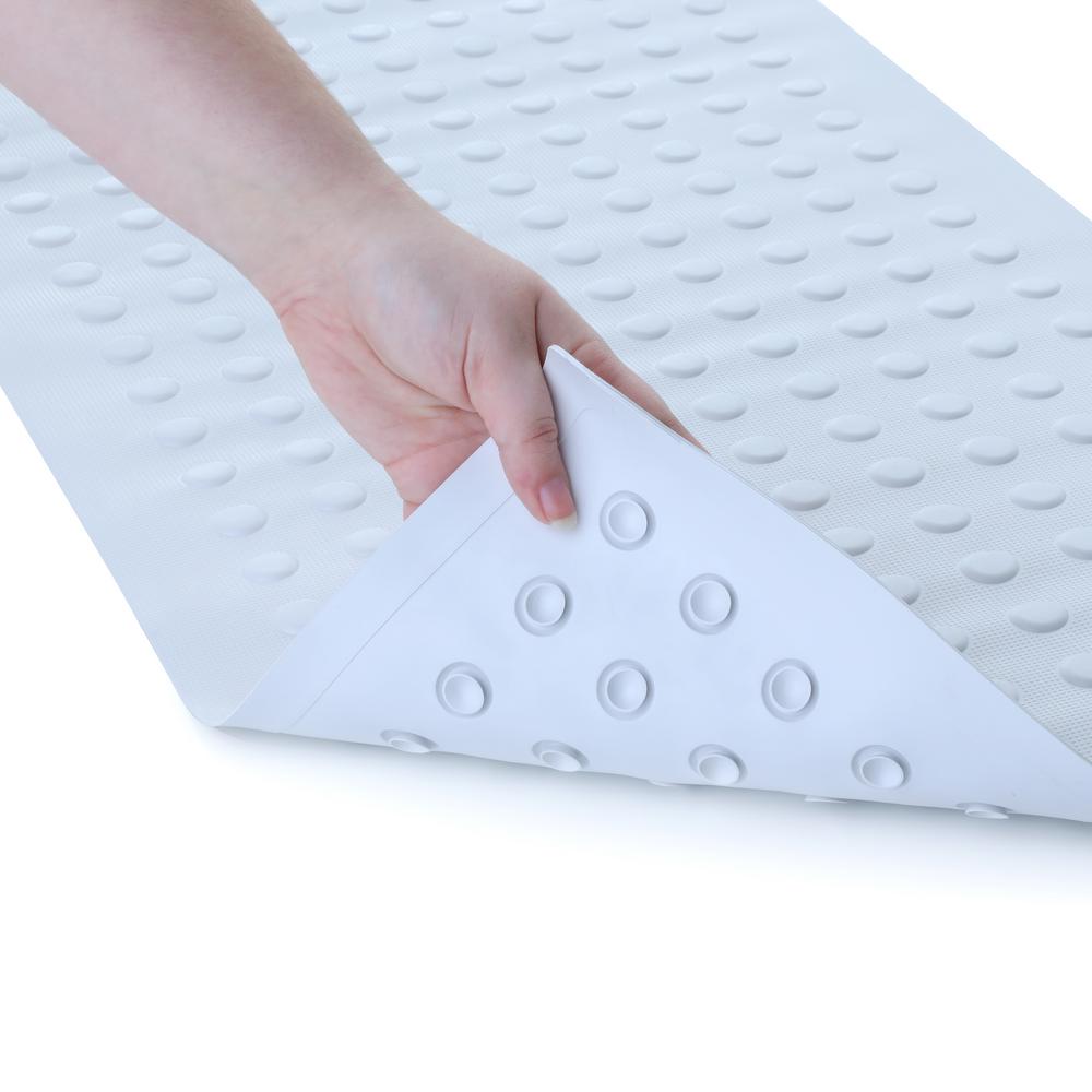 Slipx Solutions 18 In X 36 In Extra Long Rubber Bath Safety Mat In White 06600 1 The Home Depot