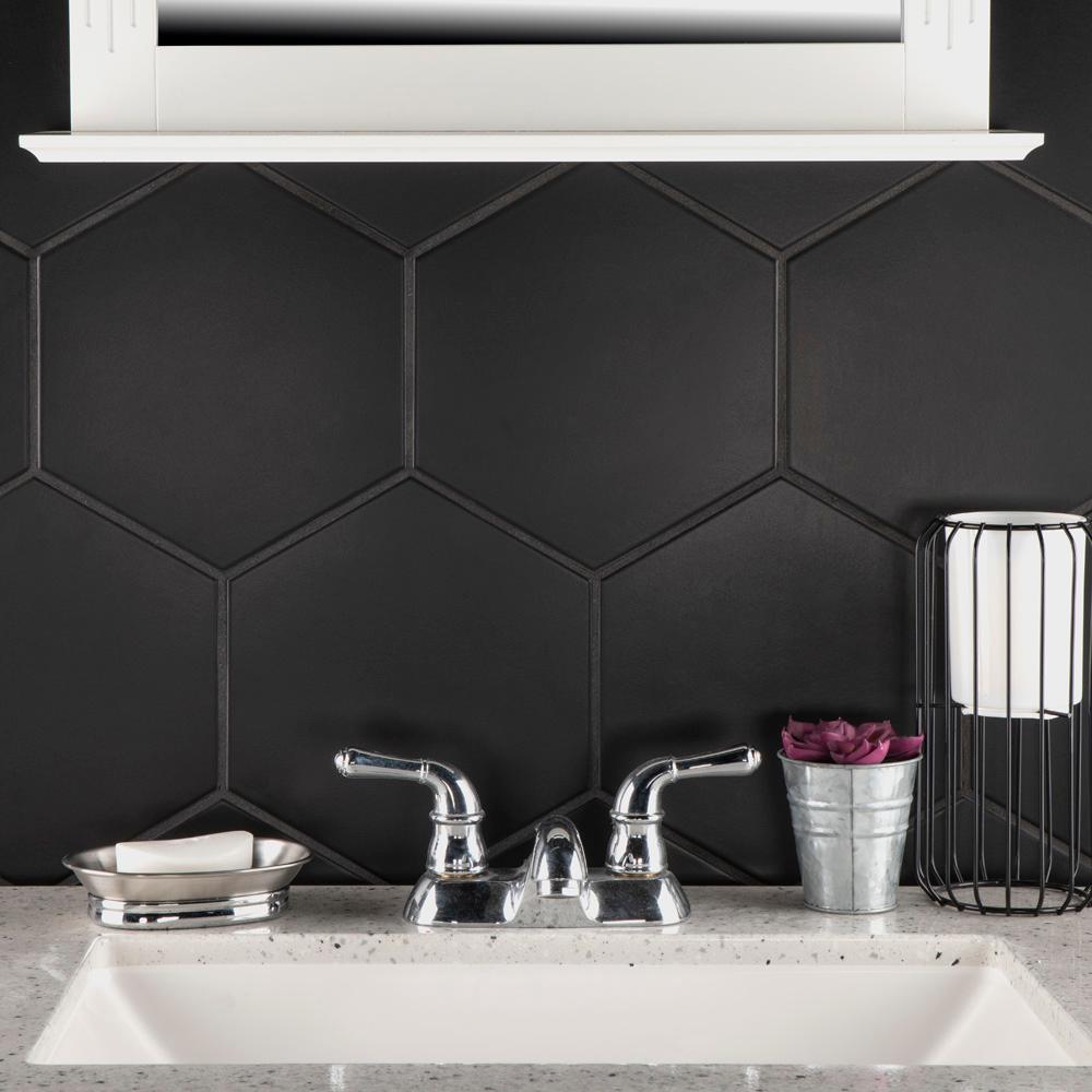 Hexagon Black Tile Flooring The Home Depot Hexagon Black Tile Flooring The