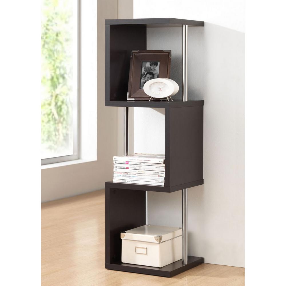 UPC 847321010789 product image for Lindy Modern 13.9 in. x 13.9 in. 3-Shelf Display in Dark Brown Wood Finish | upcitemdb.com