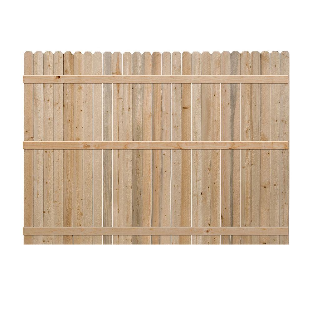 6 ft. h x 8 ft. w pine dog-ear fence panel-7643 - the home