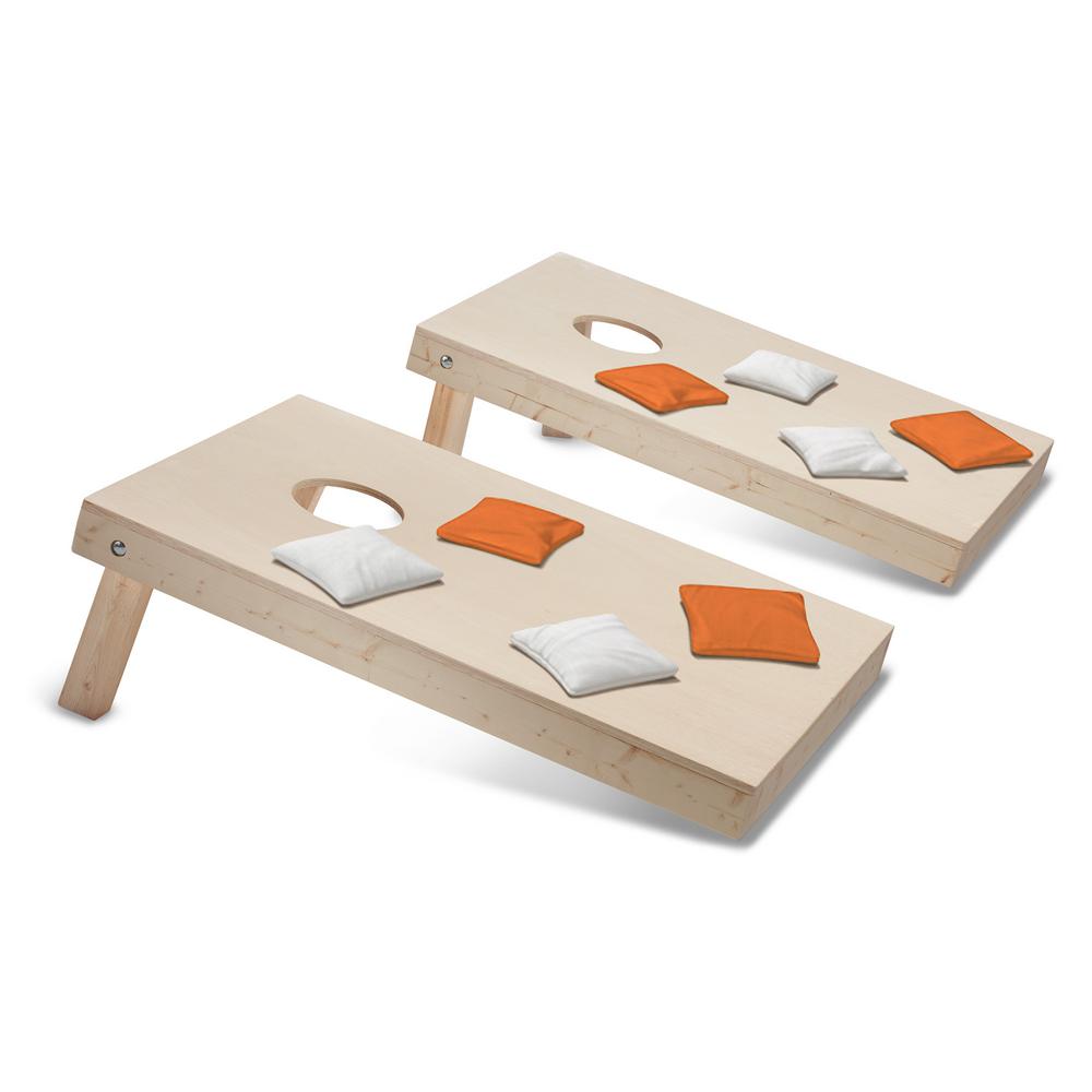 Take And Play Cornhole Toss Game Set With Orange White Bags Take And Play Cornhole Toss Game Set With Orange White Bags