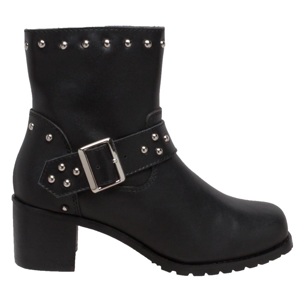 RideTecs Women's Size 6 Black Grain Leather 6 in. Heeled Buckle ...