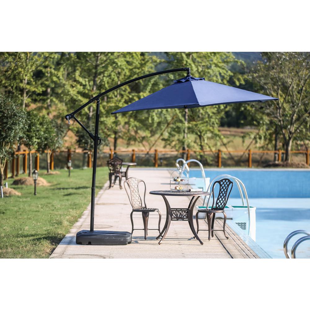 Patio Festival 9 Ft Steel Cantilever Patio Umbrella In Blue Pf18254 The Home Depot