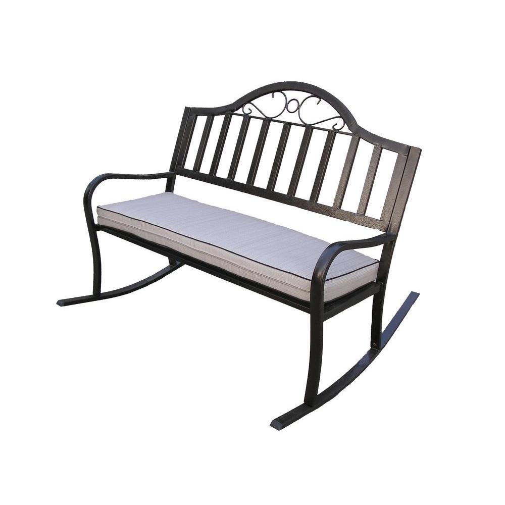 Oakland Living Rochester Rocking Patio Bench With Cushion