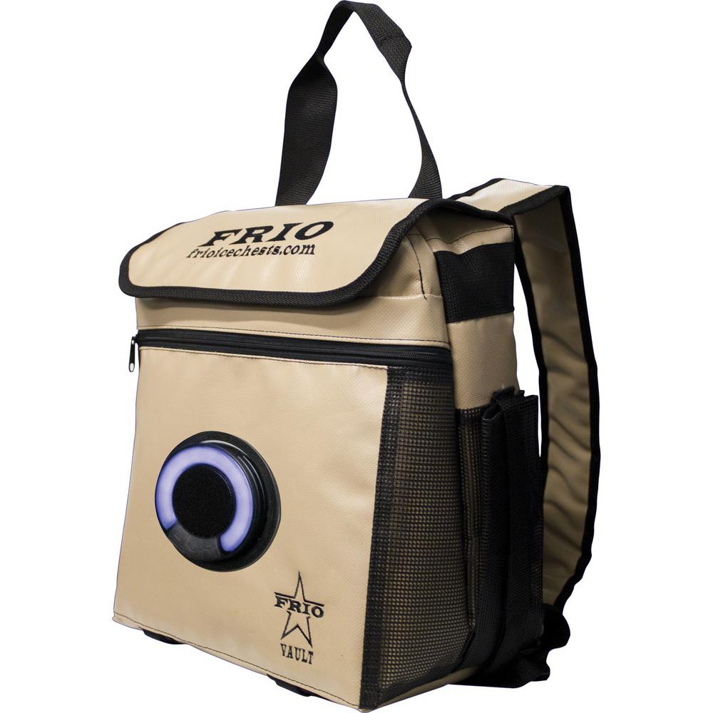 UPC 810161031450 product image for FRIO 360 Backpack 18.5 oz Chest Cooler with Bluetooth Speaker in Tan | upcitemdb.com