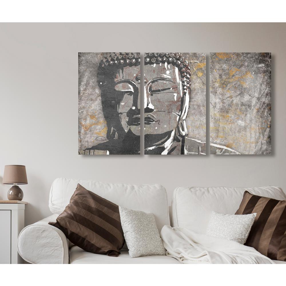 The Stupell Home Decor Collection 16 X 24 Painterly Tan And Grey Buddha Triptych By Onrei Canvas Wall Art Twp 252 Cn 3pc 16x24 The Home Depot