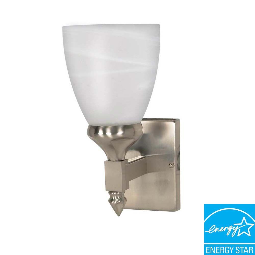 Green Matters Phthia 1Light Brushed Nickel Bath Vanity LightHD466