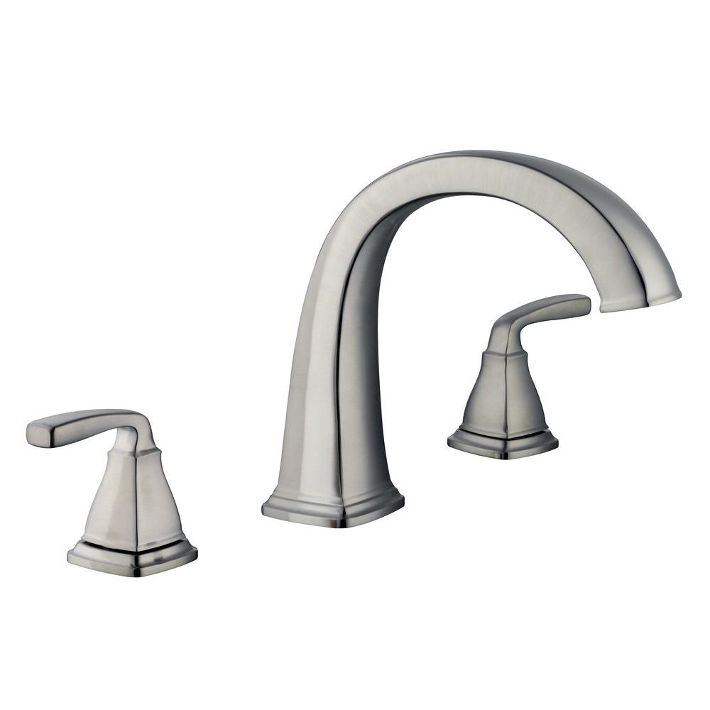 Glacier Bay Mason 2-Handle Deck-Mount Roman Tub Faucet in Brushed Nickel