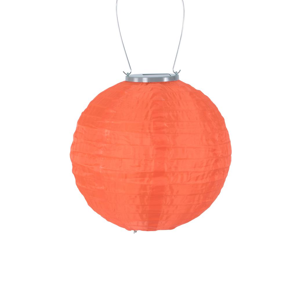 UPC 035286315852 product image for ALLSOP Glow 10 in. Orange Round Nylon Integrated LED Hanging Outdoor Solar Lante | upcitemdb.com