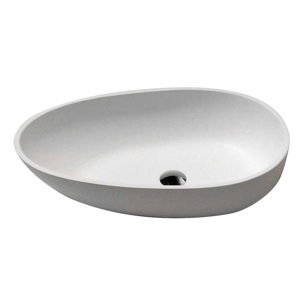 ANZZI Trident Man Made Stone Vessel Sink with Pop Up Drain in Matte White was $233.0 now $186.99 (20.0% off)
