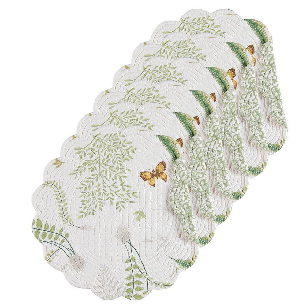 C & F Home Althea Round Green Placemat (Set of 6)862601673S6 The