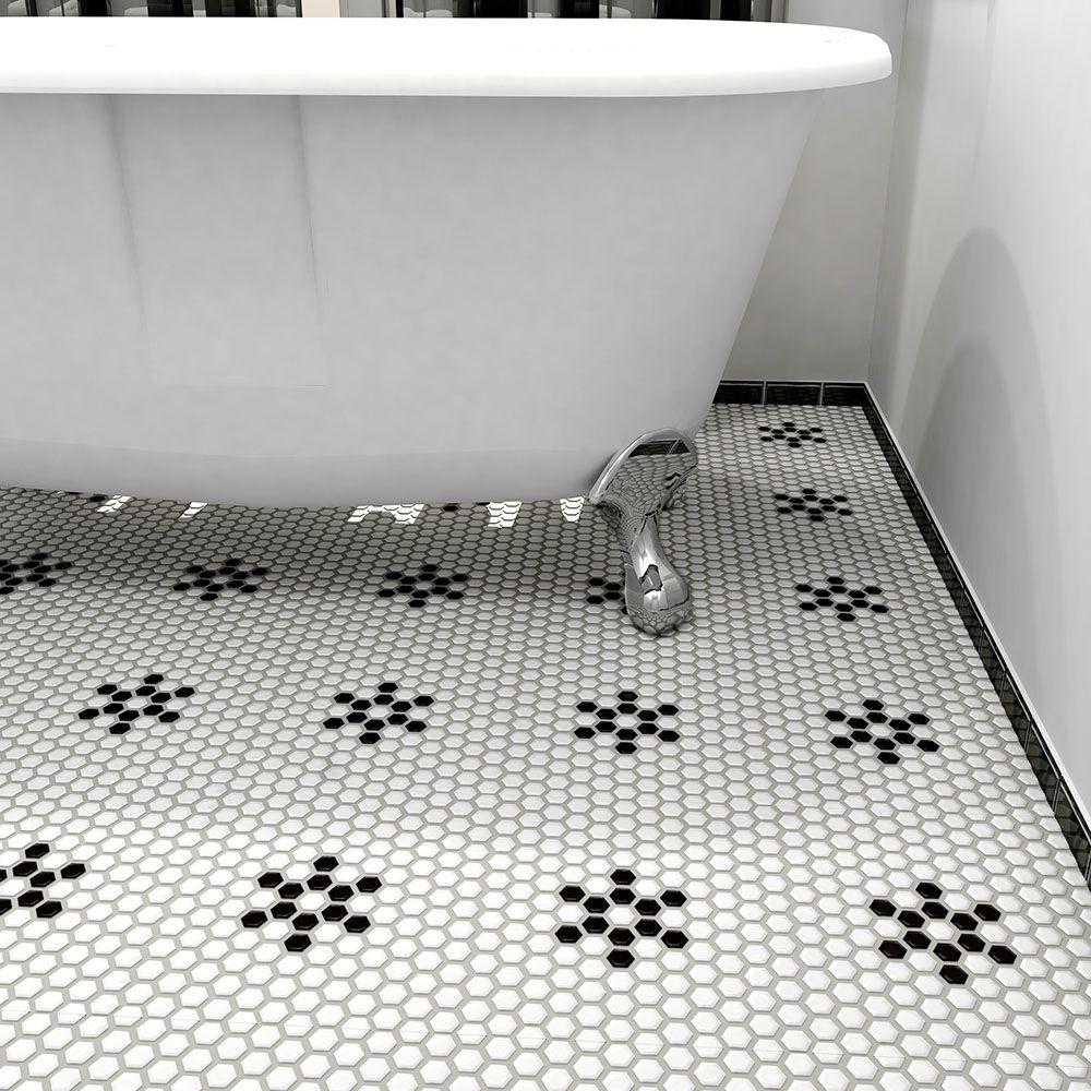 Merola Tile Metro Hex Matte White With Snowflake 10 1 4 In X 11 3 5 Mm Porcelain Mosaic 8 56 Sq Ft Case