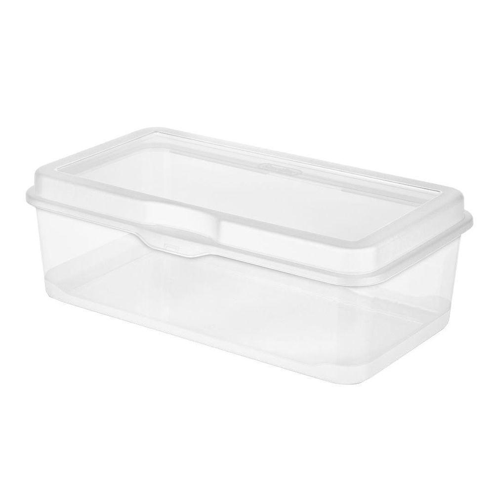 Storage Containers Organization The Home Depot Large Fliptop Box In Clear