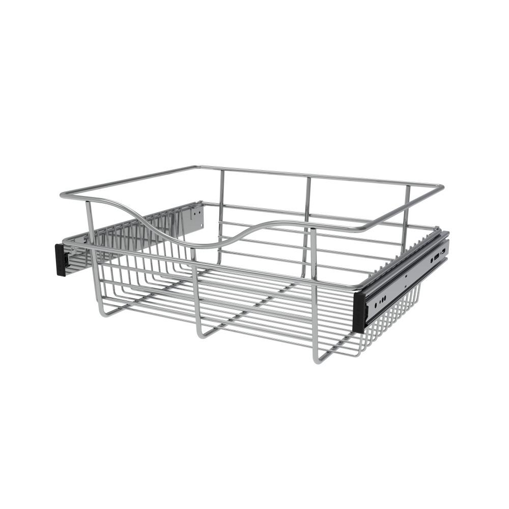 Wire Closet Drawers The Home Depot Chrome Closet Pull Out Basket