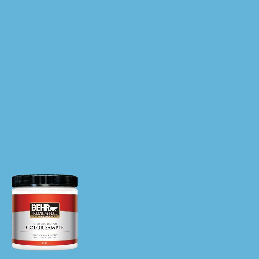 BEHR Premium Plus 8 oz. 540B5 Riviera Blue Interior/Exterior Paint