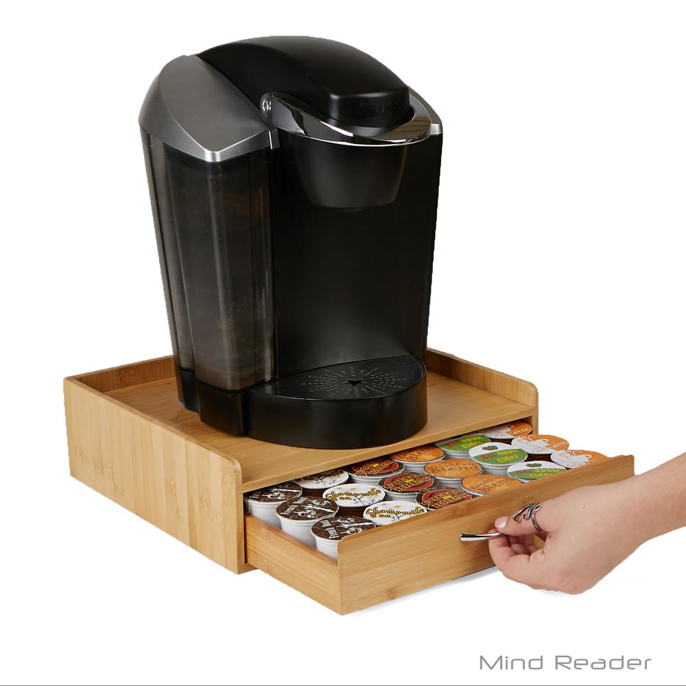 Mind Reader 32 Capacity Bamboo Brown K Cup Storage Drawer With Lip