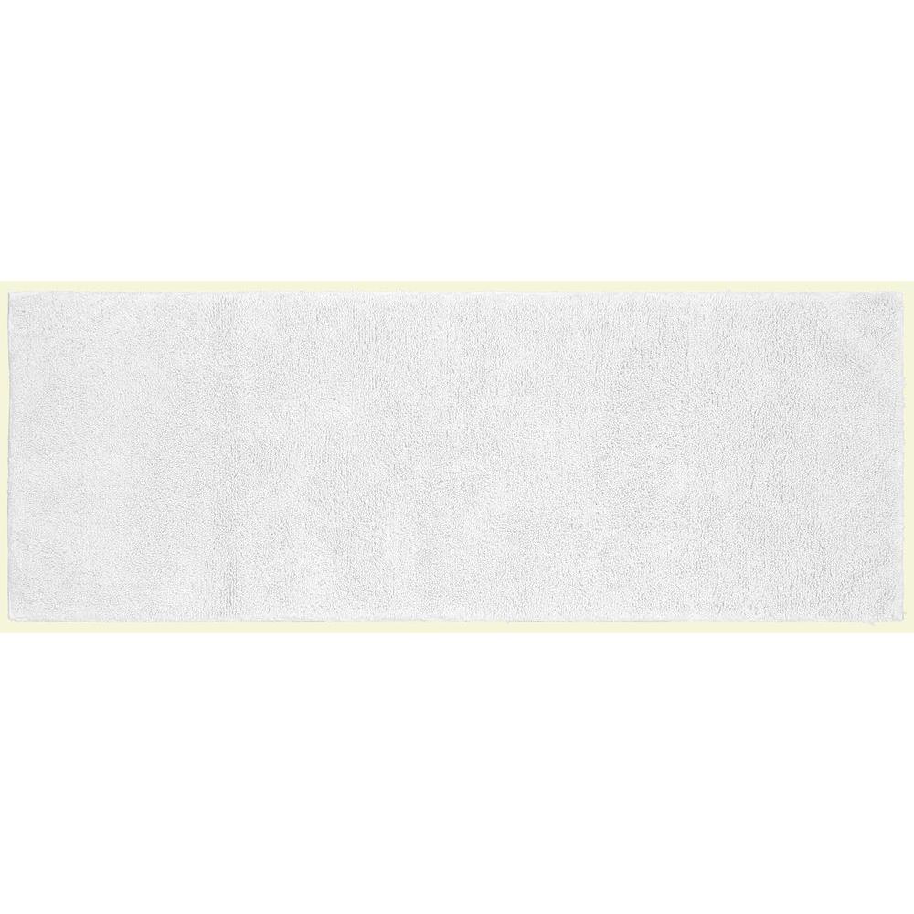 Garland Rug Queen Cotton White 22 in. x 60 in. Washable Bathroom Accent