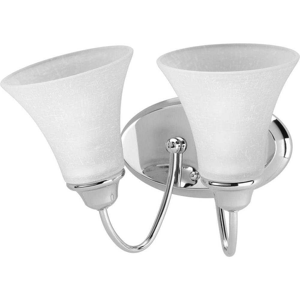 Progress Lighting P2762-15 Contemporary//Soft 2-100W Med Bath Bracket Polished Chrome