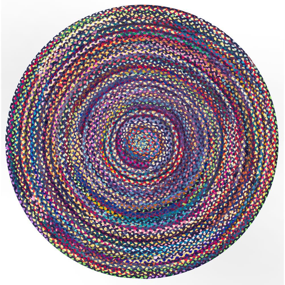 nuLOOM Tammara Colorful Braided Purple Multi 8 ft. Round RugMGNM04B808R The Home Depot