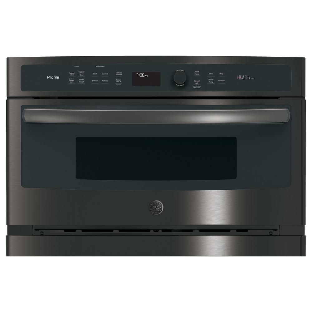 Ge 27 In Single Electric Wall Oven With Advantium Technology Single Electric Wall Oven With Advantium Technology In Black Stainless Steel Fingerprint Resistant Psb9100blts The Home Depot