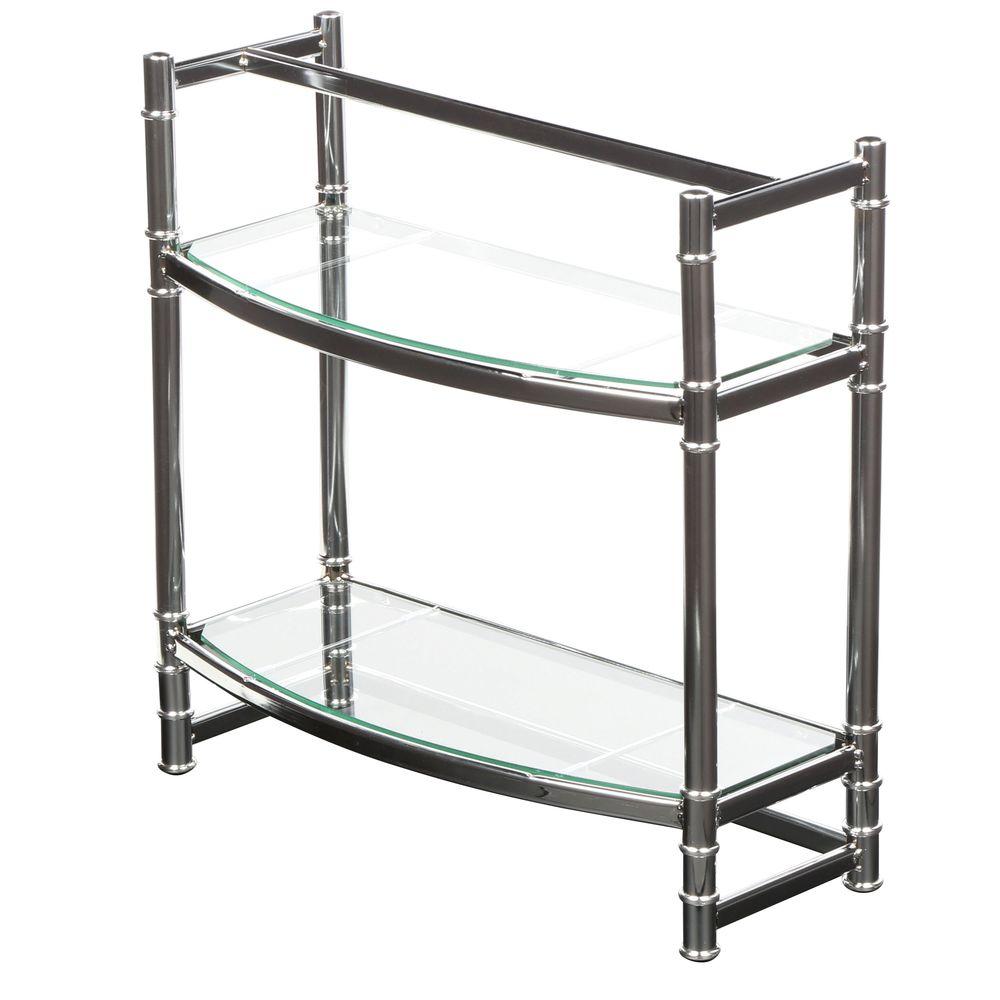 Zenna Home Studio Accents 21 in. W Wall Shelf in Chrome and Glass