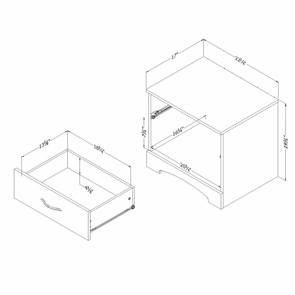 South Shore Step One 1 Drawer Nightstand In Natural Maple 3113062 The Home Depot