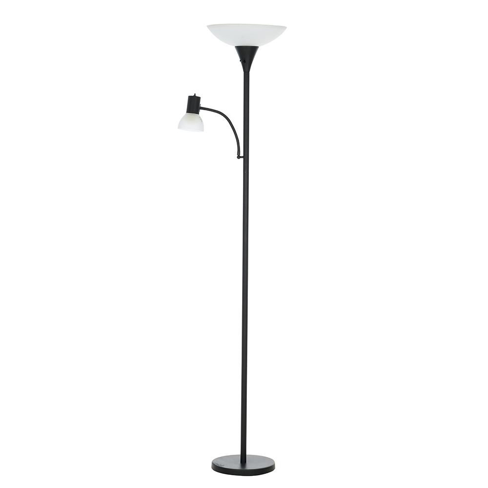 Cresswell 72 In Matte Black Transitional Floor Lamp With Reading