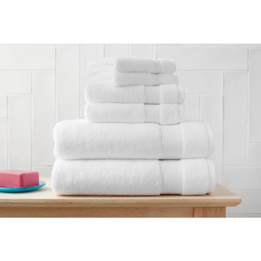 StyleWell 6-Piece Hygrocotton Towel Set in White