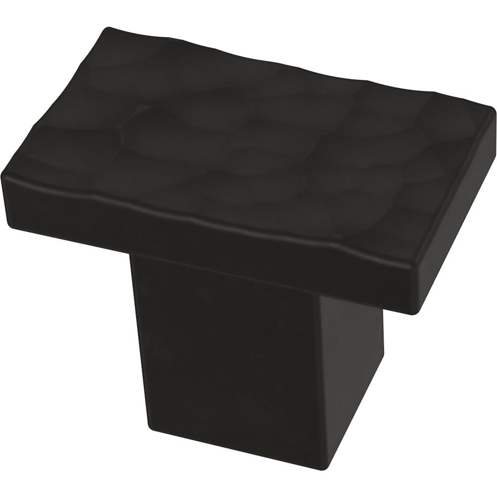 Liberty Modern Hammered 1 1 4 In 32mm Flat Black Cabinet Knob