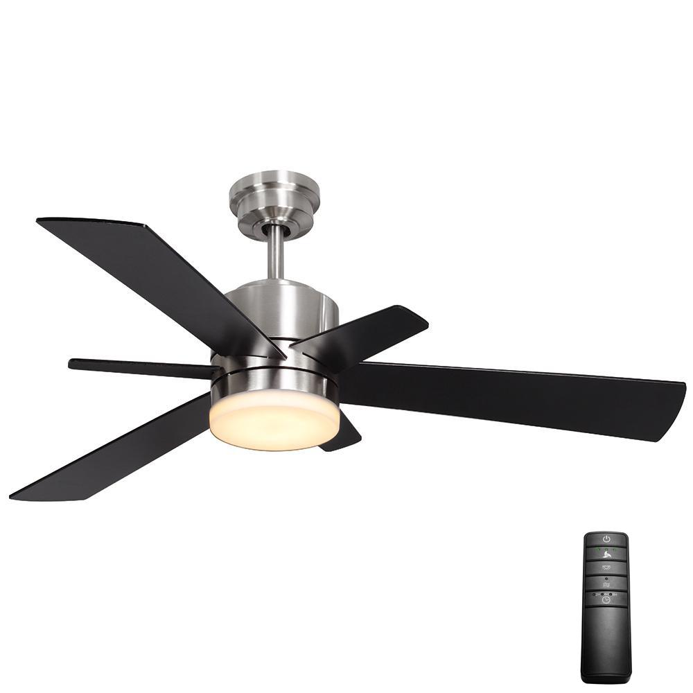 Hampton Bay Southwind 52 in. LED Indoor Brushed Nickel Ceiling Fan with